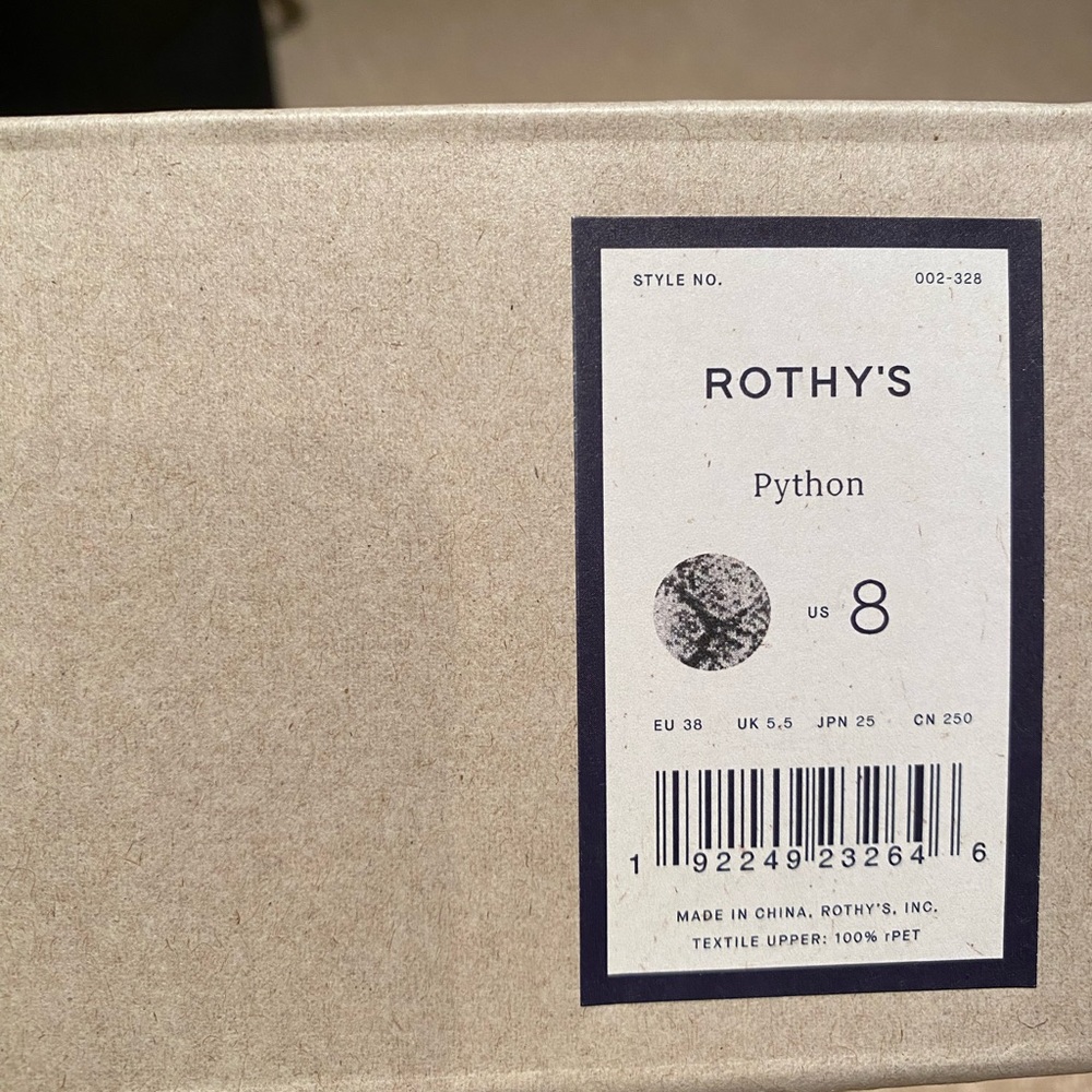 NIB Rothy’s Flats The Point Python Sz 8 - Picture 6 of 6